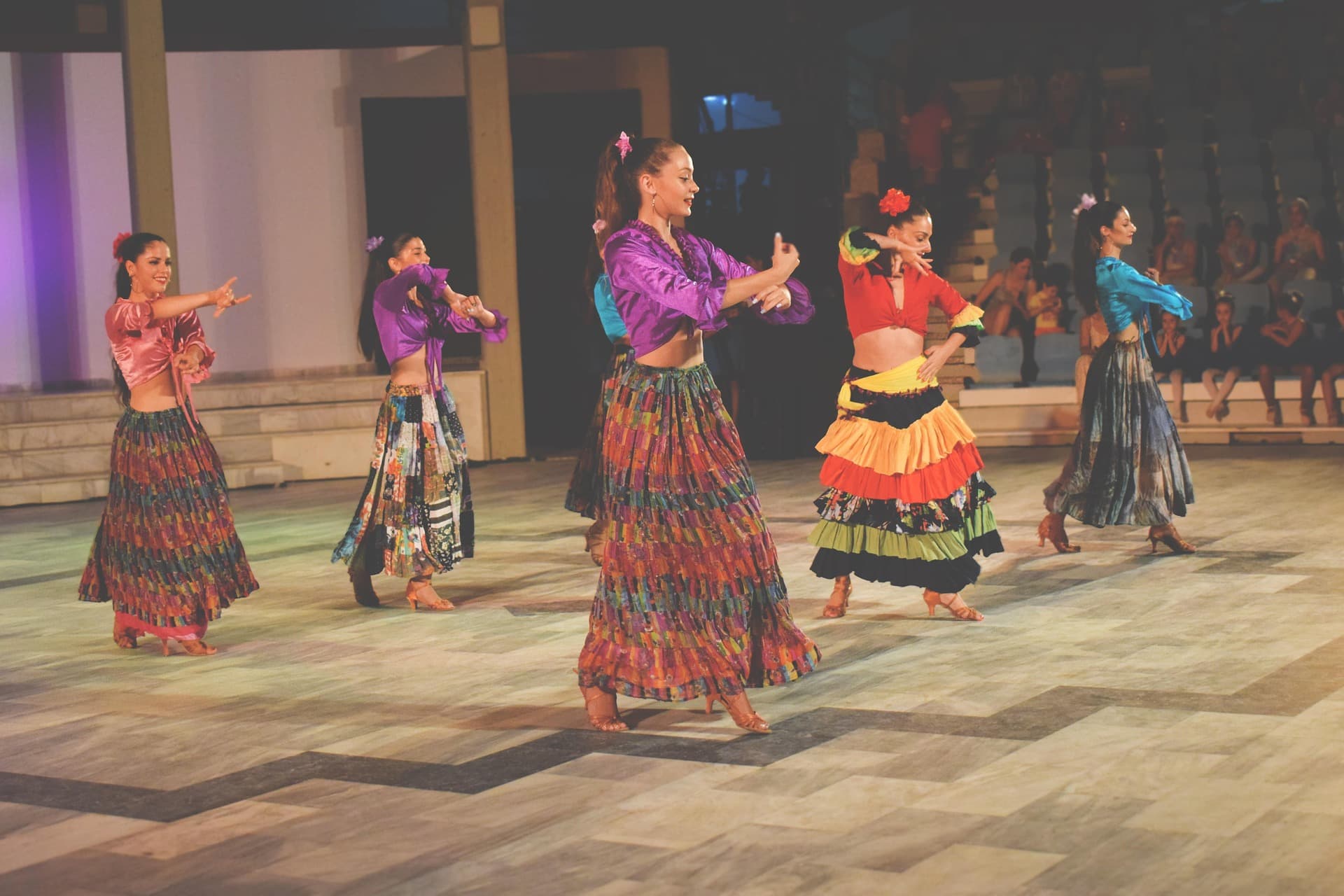 Dancers in festival dress, a local feria rather than a show staged for a tour