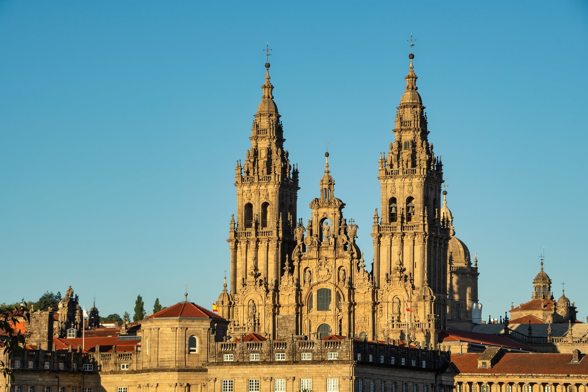 The Obradoiro facade of Santiago de Compostela cathedral
