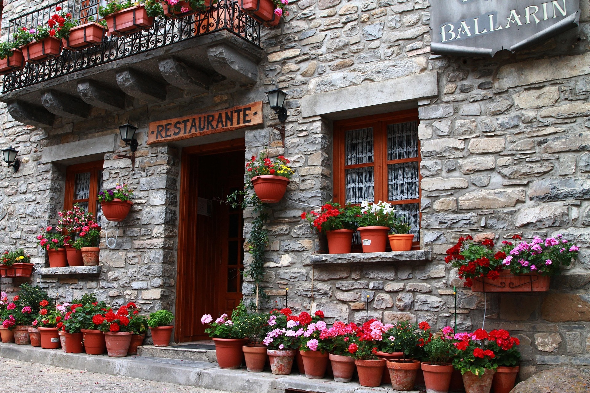 A restaurant table in Spain, where lunch still carries the day