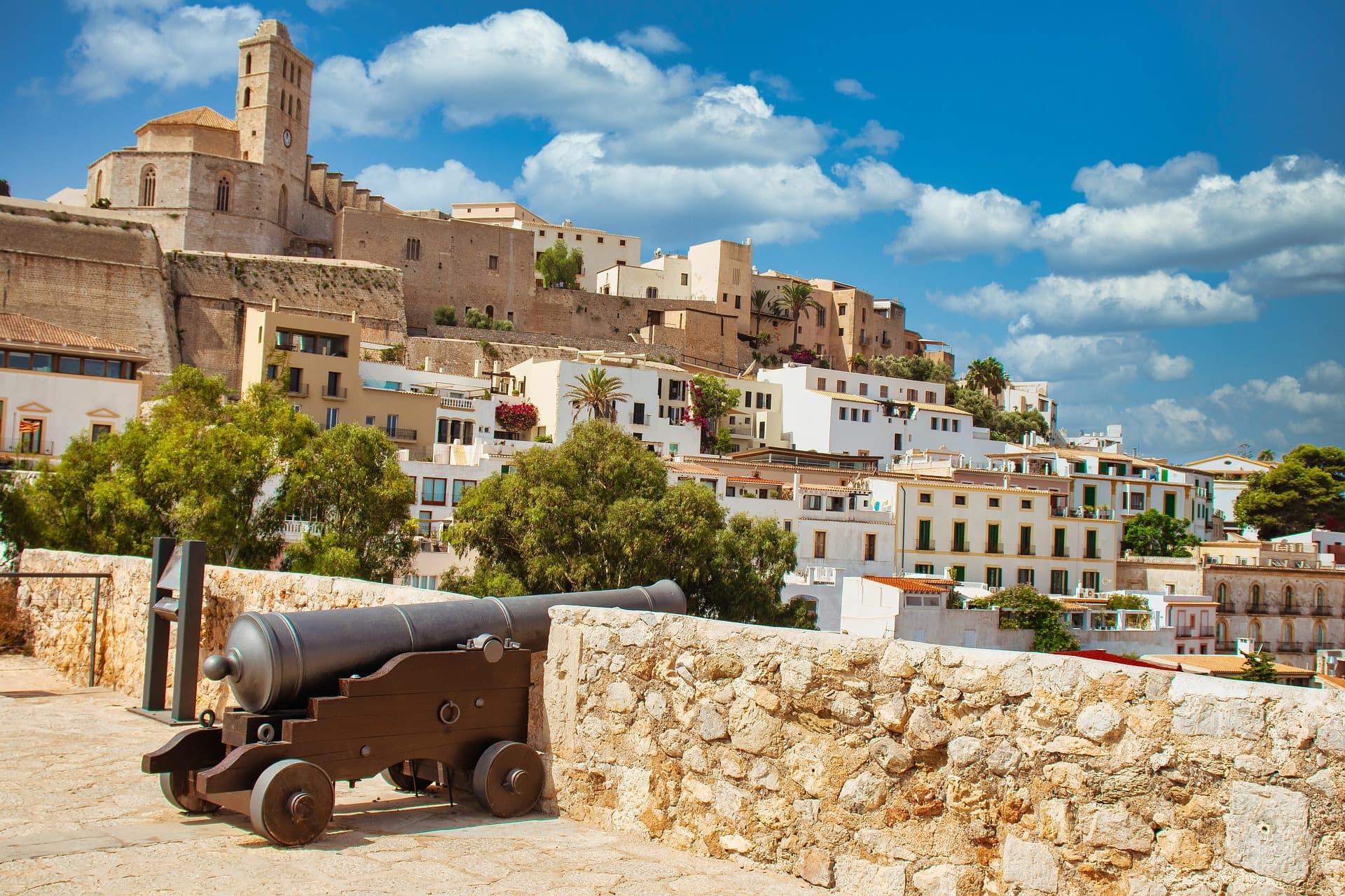A white church on Ibiza