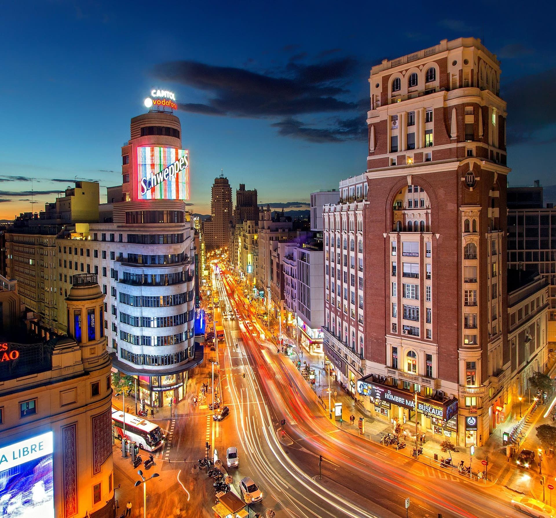 Central Madrid, the kind of street you want a hotel near